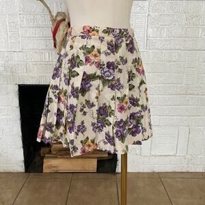 Vintage floral pleated mini skirt